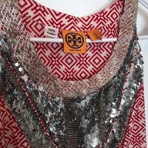 Tory Burch sequin pattern top